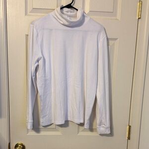 Women's White Turtleneck Top
